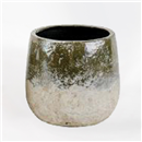 Vaso Cerâmica 15cm Verde-Creme